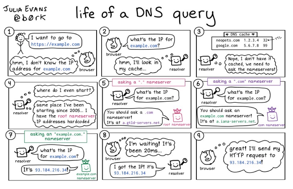 Life of a DNS query | code-memes, server-memes, google-memes, .net-memes, http-memes, servers-memes, query-memes | ProgrammerHumor.io