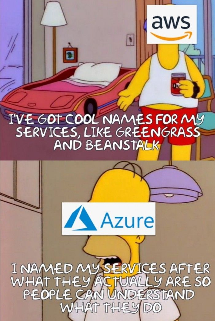 AWS vs Azure | aws-memes, azure-memes | ProgrammerHumor.io