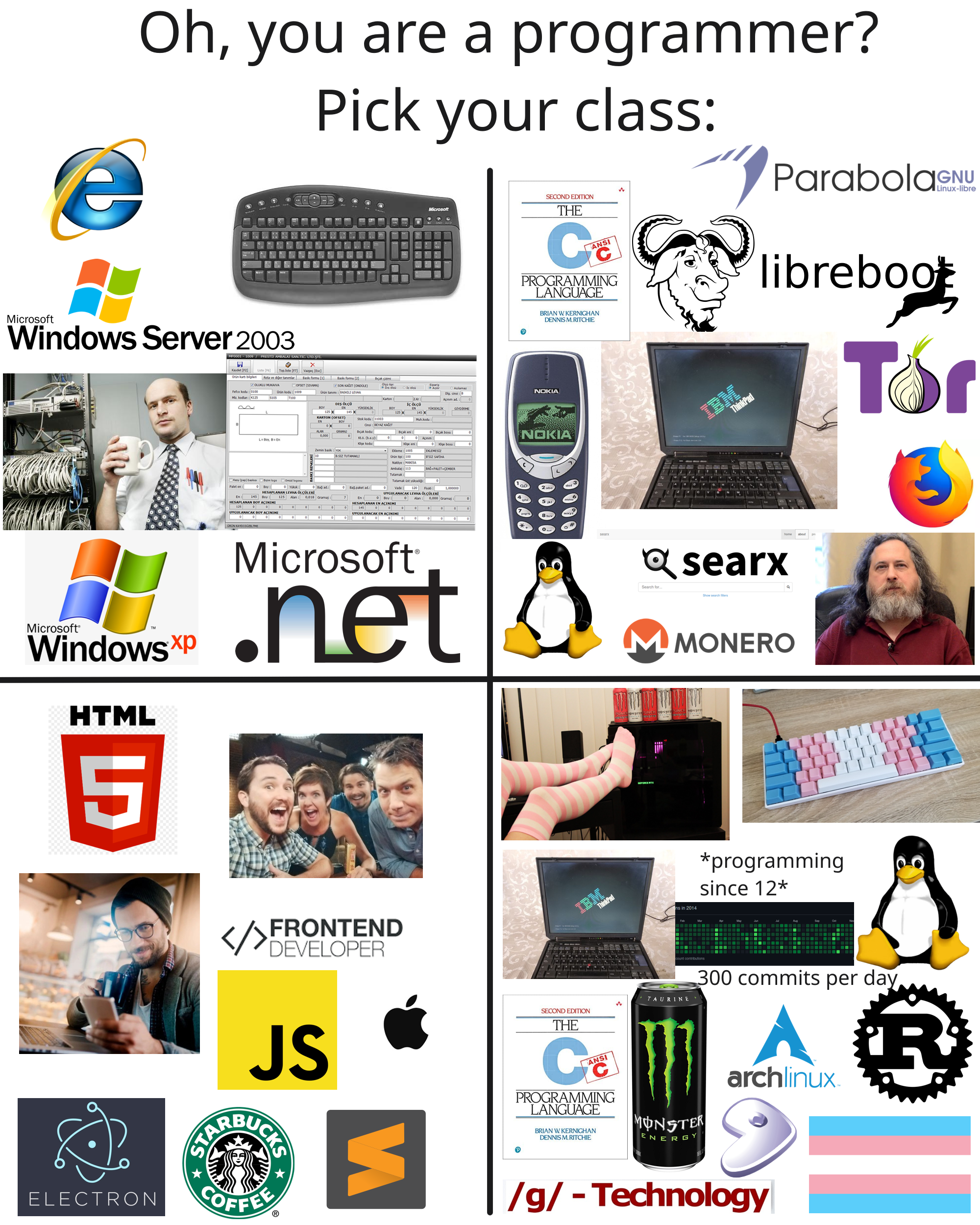 Pick your class | programming-memes, programmer-memes, developer-memes, tech-memes, technology-memes, program-memes, server-memes, frontend-memes, windows-memes, class-memes, microsoft-memes | ProgrammerHumor.io