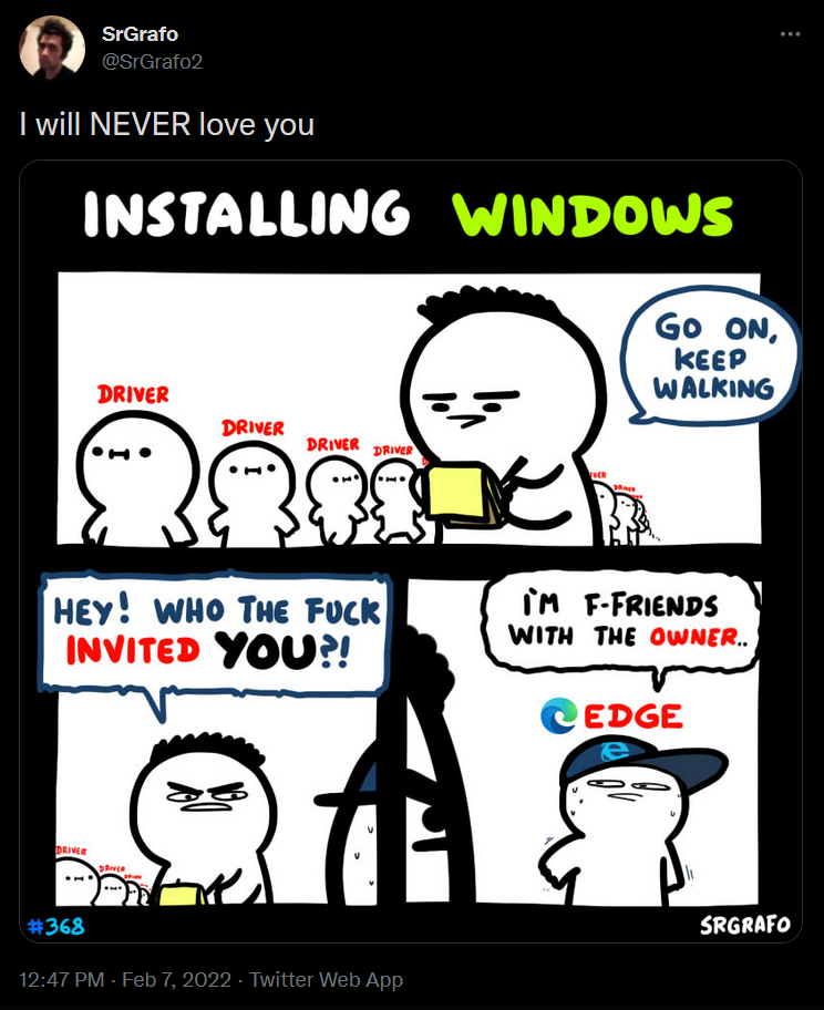 Edge's only purpose is to install another browser | edge-memes | ProgrammerHumor.io