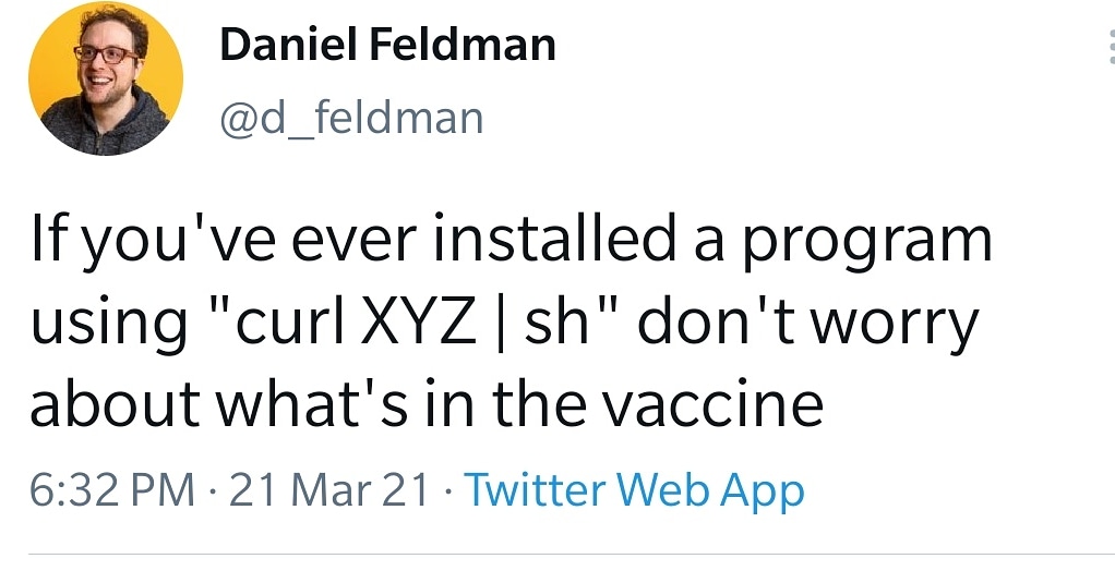 Vaccine | web-memes, program-memes, url-memes, curl-memes, twitter-memes | ProgrammerHumor.io