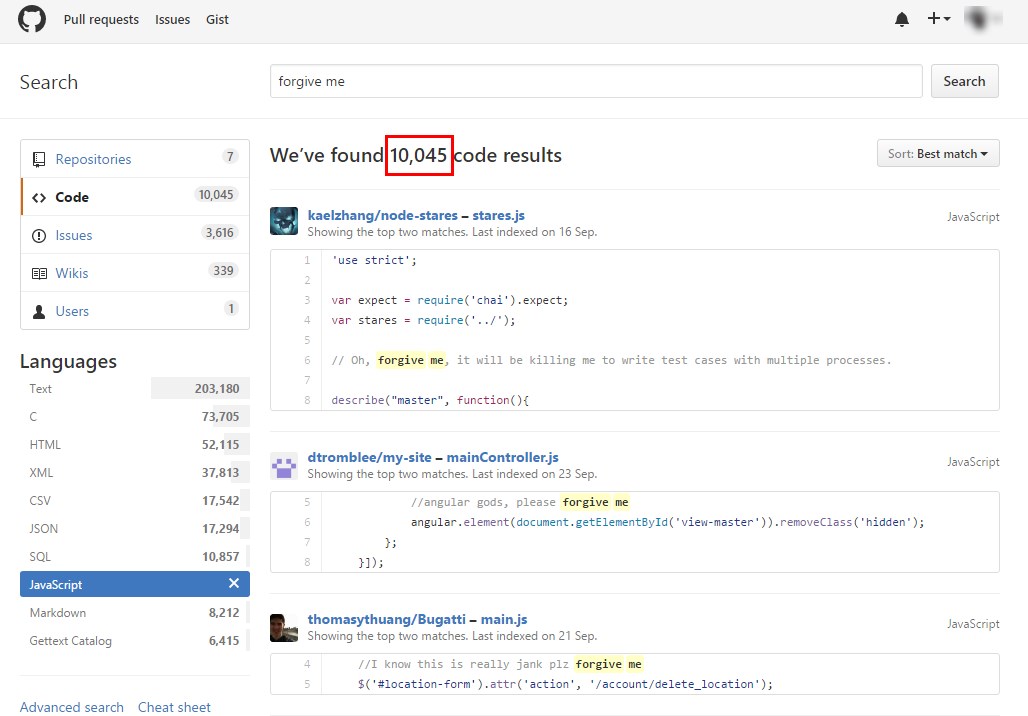 "Forgive me" is quite a common comment in GitHub projects. | html-memes, javascript-memes, code-memes, java-memes, test-memes, bug-memes, node-memes, loc-memes, git-memes, github-memes, angular-memes, xml-memes, function-memes, csv-memes, class-memes, search-memes, c-memes, js-memes, IT-memes, ML-memes, language-memes, cs-memes, comment-memes | ProgrammerHumor.io