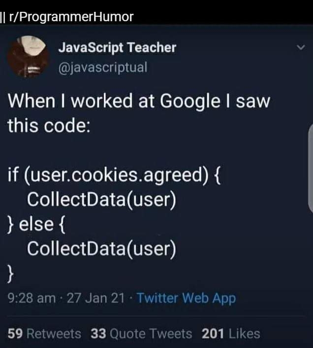 Resistance is futile | programmer-memes, javascript-memes, code-memes, java-memes, web-memes, program-memes, google-memes, data-memes, twitter-memes, retweet-memes, cookie-memes | ProgrammerHumor.io