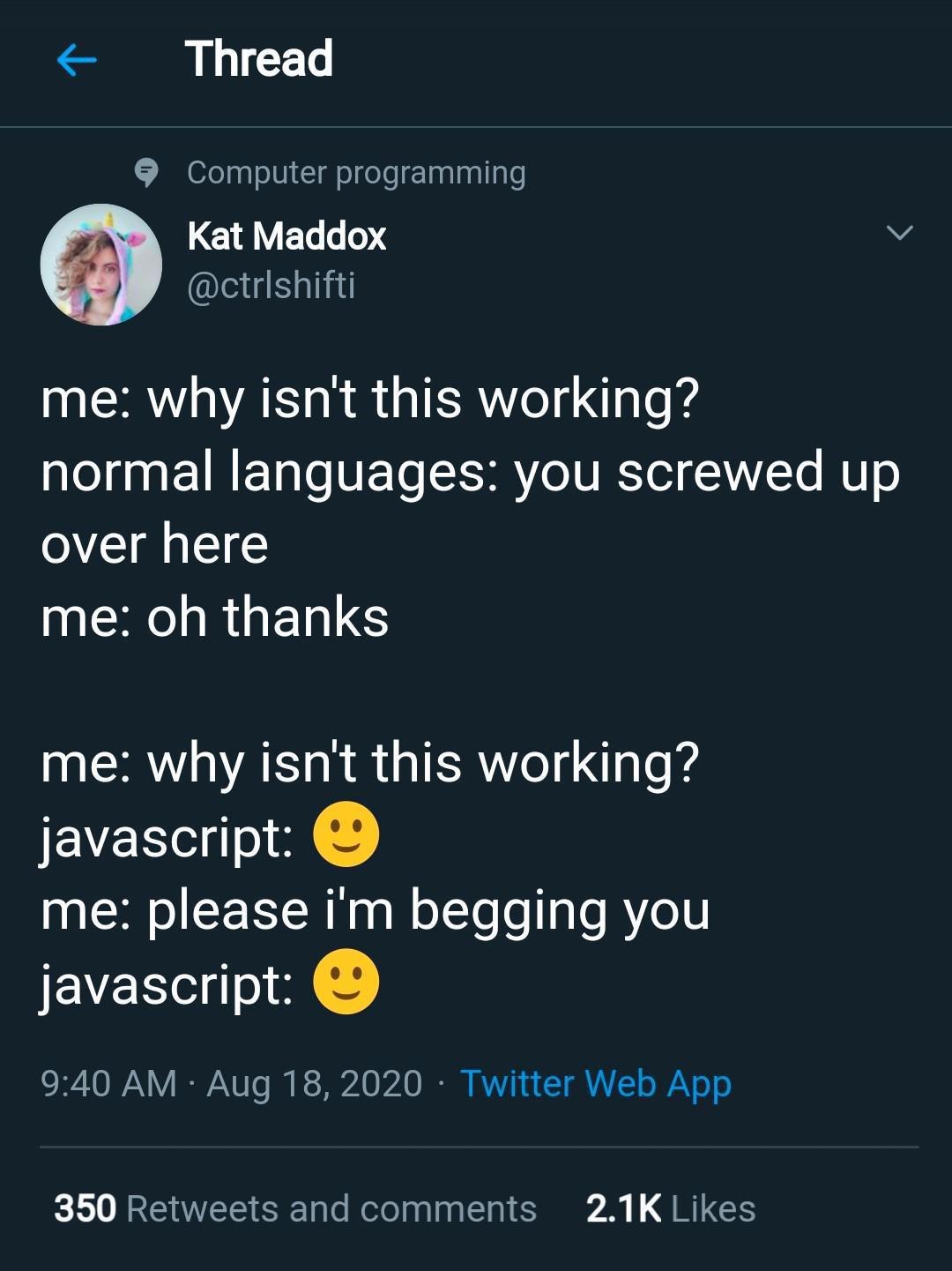 Please. | programming-memes, javascript-memes, computer-memes, java-memes, web-memes, program-memes, twitter-memes, retweet-memes, language-memes, comment-memes | ProgrammerHumor.io