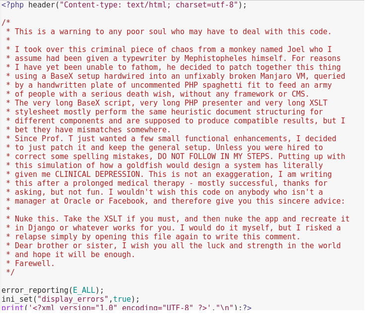 I'm getting second thoughts about whether accepting this job was a good idea. ss | html-memes, code-memes, php-memes, design-memes, cms-memes, version-memes, django-memes, xml-memes, oracle-memes, function-memes, facebook-memes, warning-memes, error-memes, fix-memes, cli-memes, jar-memes, IT-memes, component-memes, idea-memes, ide-memes, ML-memes, header-memes, vm-memes, comment-memes, framework-memes, manager-memes | ProgrammerHumor.io