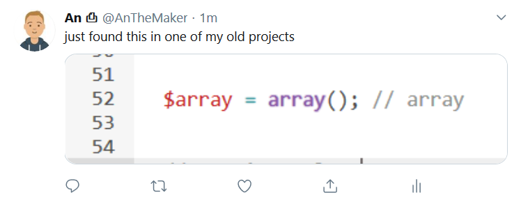 code comments be like: | code-memes, array-memes, comment-memes | ProgrammerHumor.io