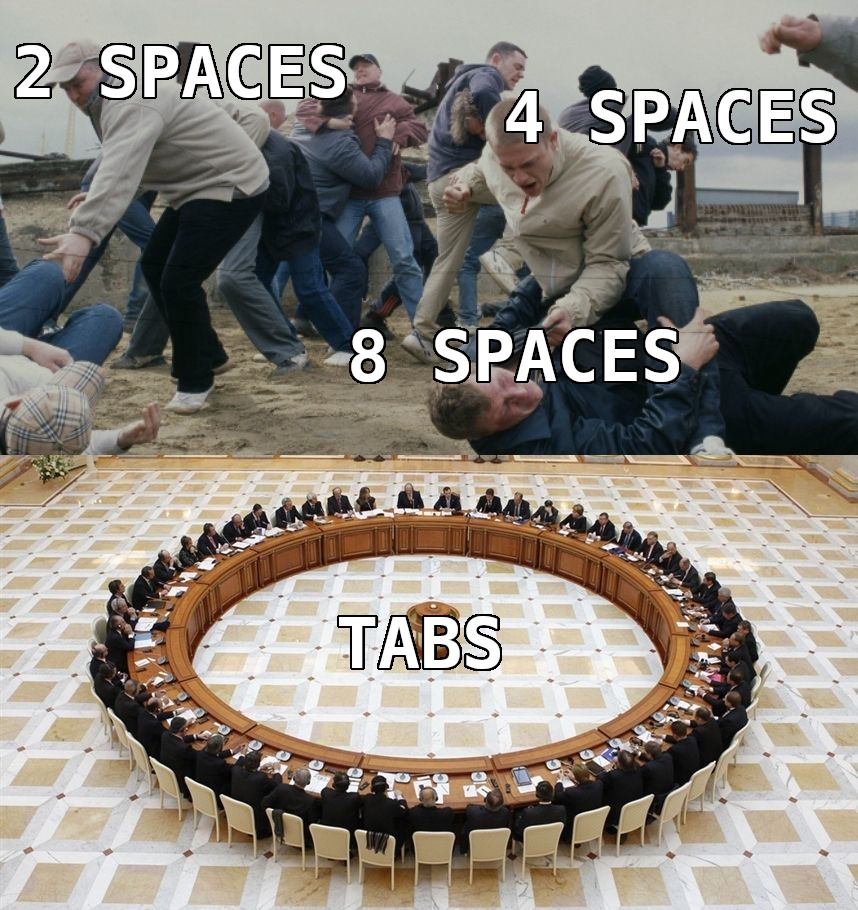 Or maybe 6 spaces would be a compromise? | space-memes | ProgrammerHumor.io