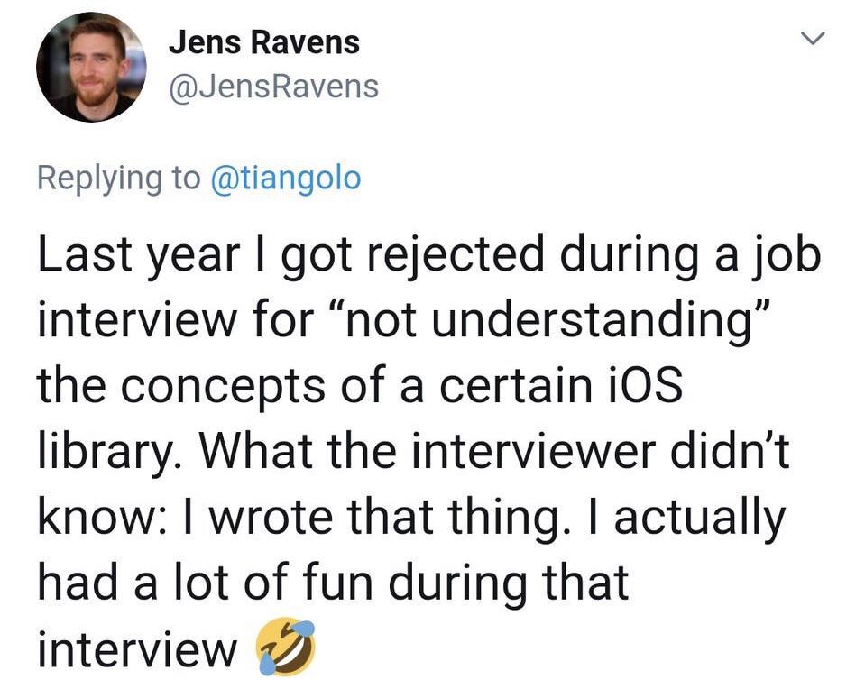 User knows more about the library than developer | developer-memes, ios-memes, interview-memes | ProgrammerHumor.io
