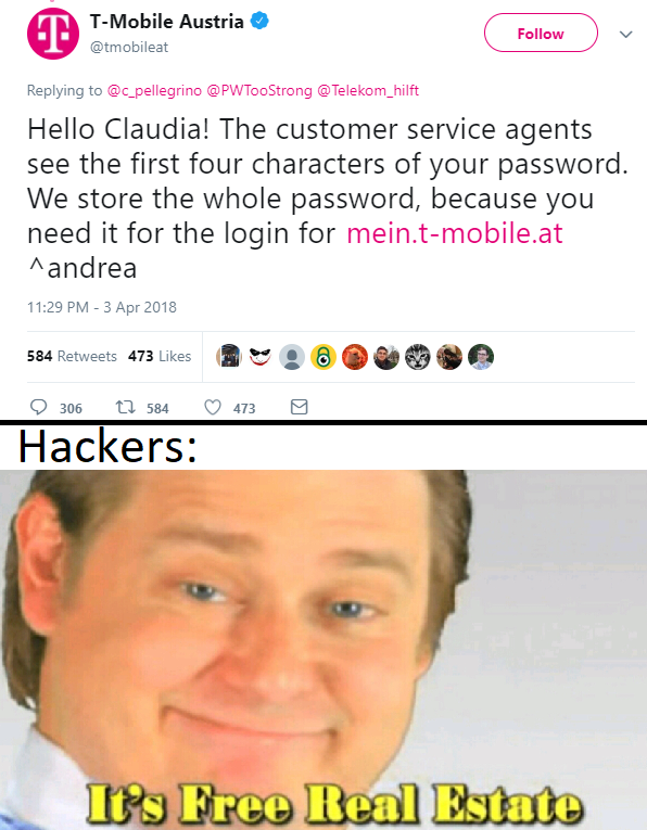 It security specialists are triggered! | hacker-memes, password-memes, security-memes, list-memes, IT-memes | ProgrammerHumor.io