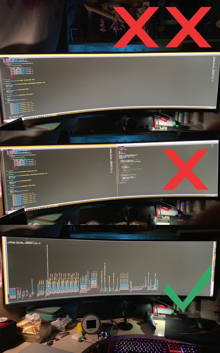 The correct way to write long code on large screens !! | code-memes | ProgrammerHumor.io