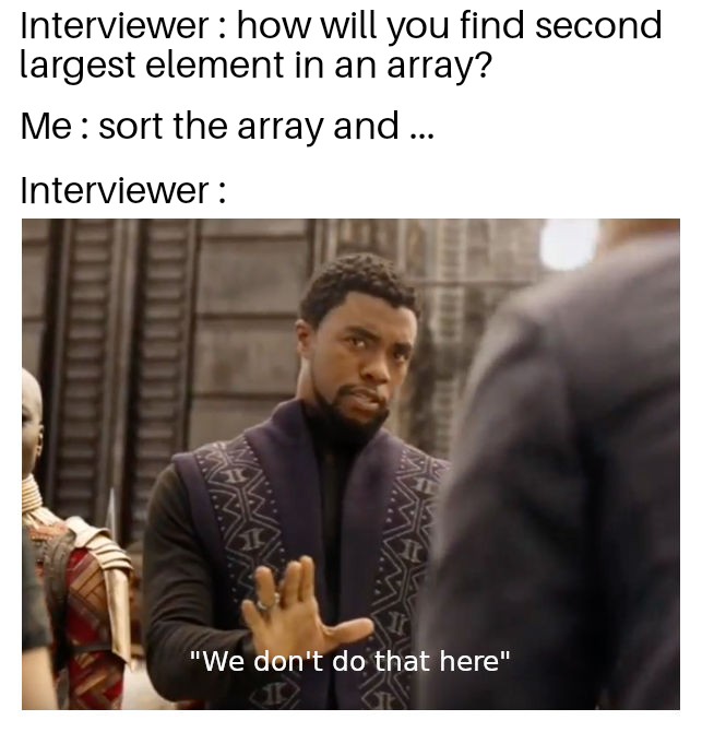 They use temp variable. | array-memes, interview-memes | ProgrammerHumor.io