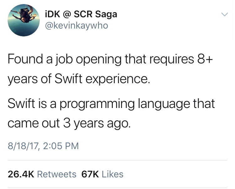 Got some catching up to do. | programming-memes, program-memes, catch-memes, swift-memes, retweet-memes, language-memes, programming language-memes | ProgrammerHumor.io