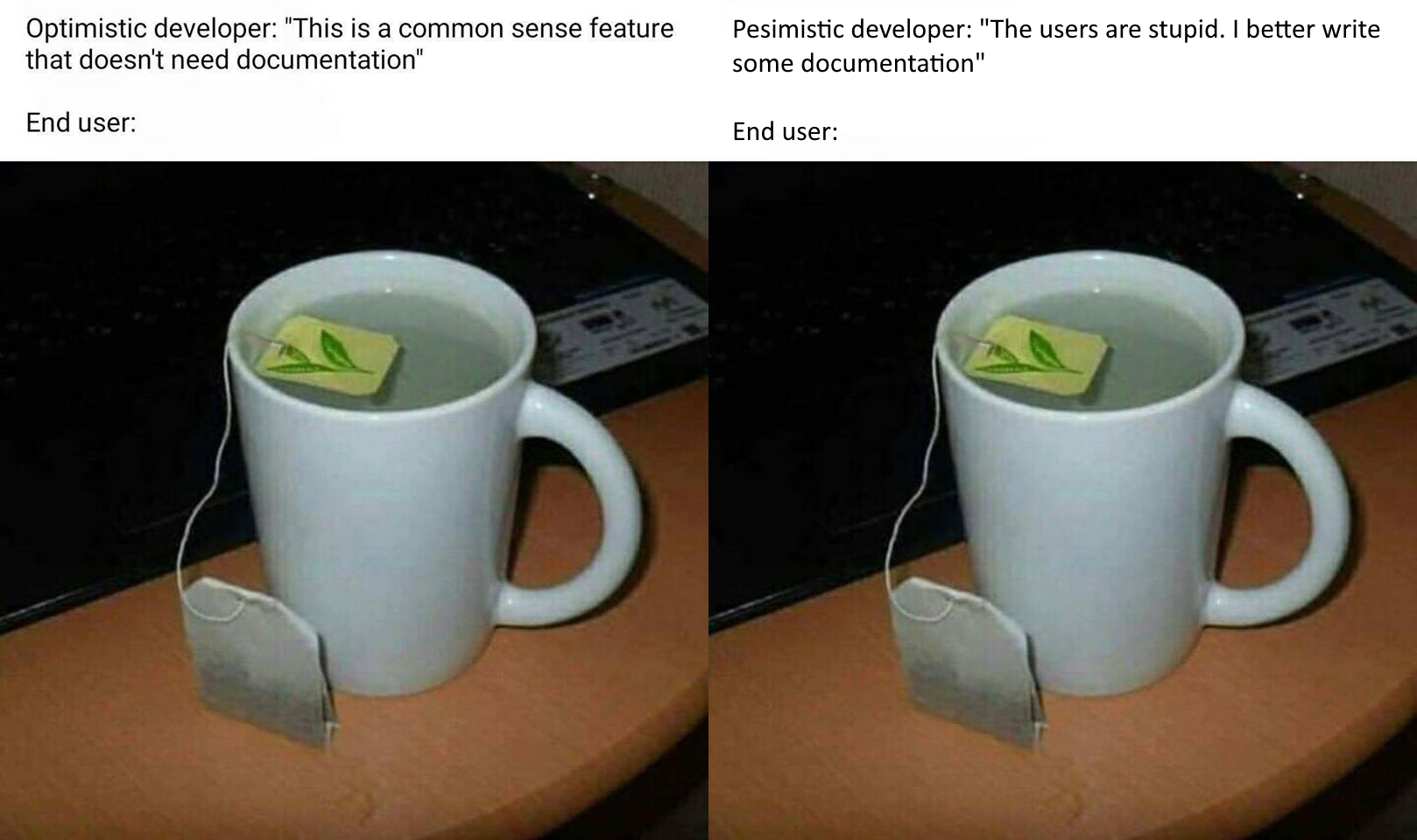 To write documentation or to not write documentation | developer-memes, documentation-memes, feature-memes | ProgrammerHumor.io