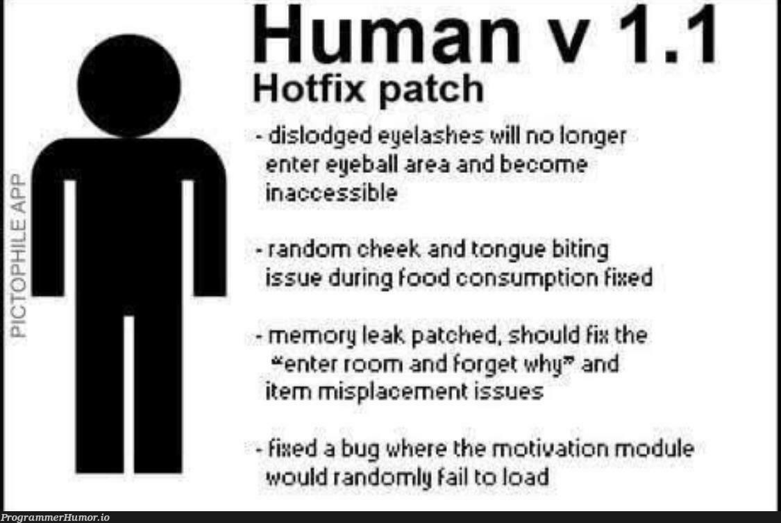 Human v1.1 | bug-memes, random-memes, fix-memes | ProgrammerHumor.io