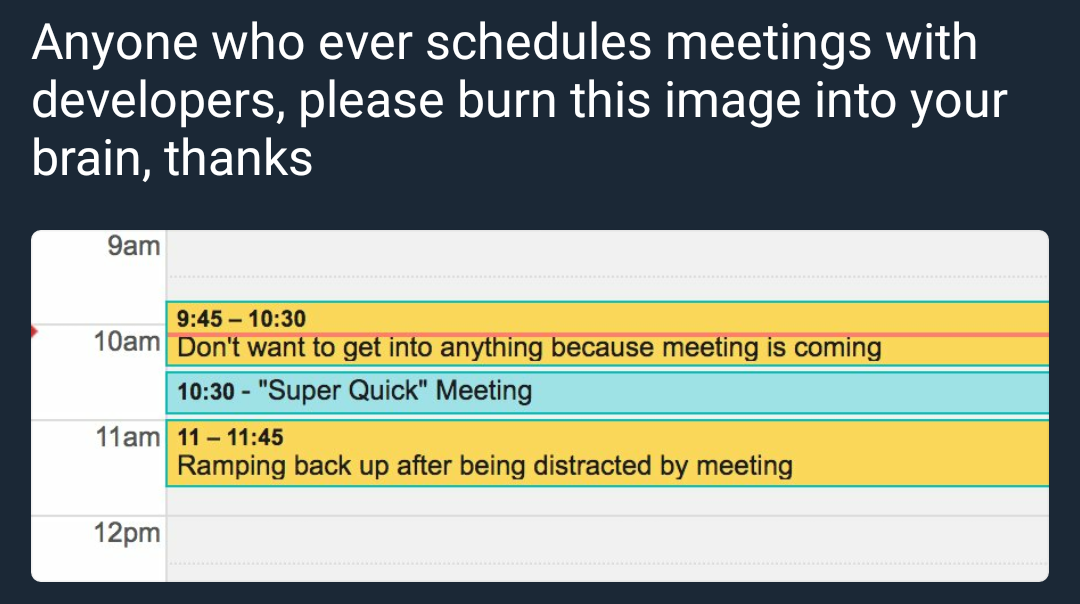 Meetings as a developer | developer-memes, image-memes | ProgrammerHumor.io