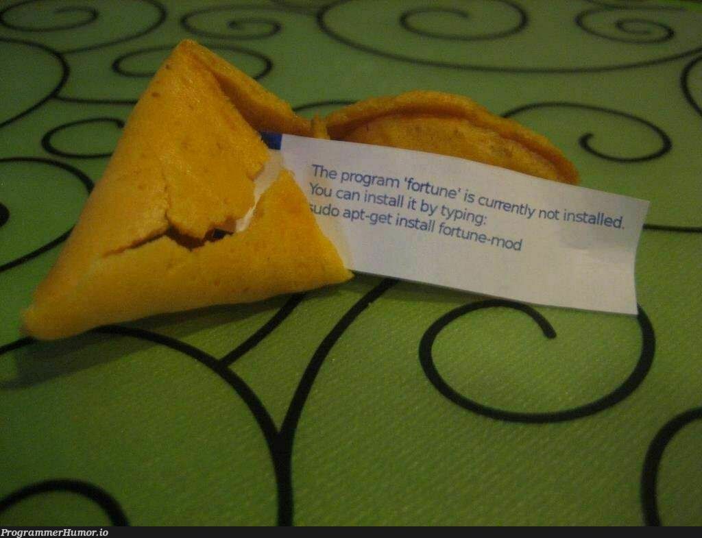 Fortune cookie company runs Ubuntu | ubuntu-memes, cookie-memes | ProgrammerHumor.io