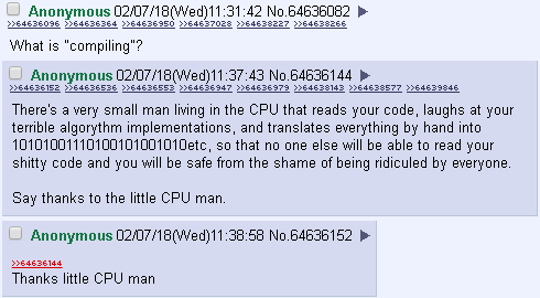 Thanks, little CPU man. | code-memes | ProgrammerHumor.io