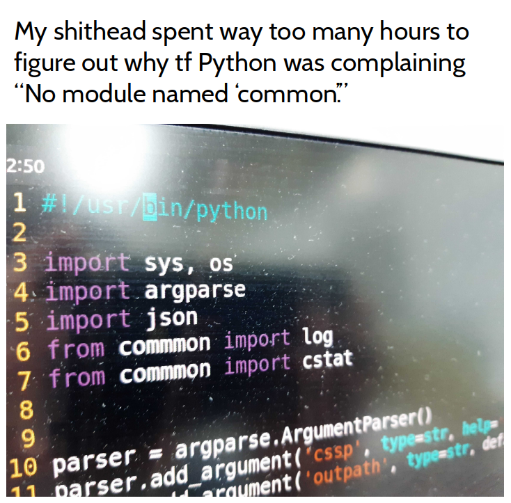 I just couldn't see the problemm here. | python-memes, json-memes, IT-memes, ML-memes | ProgrammerHumor.io