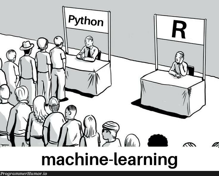 For some reason, nobody uses R for machine learning | machine learning-memes, machine-memes, mac-memes | ProgrammerHumor.io