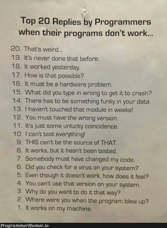 It works on my machine... | programmer-memes, code-memes, program-memes, test-memes, virus-memes, machine-memes, version-memes, data-memes, hardware-memes, tested-memes, IT-memes, ide-memes, mac-memes, crash-memes | ProgrammerHumor.io