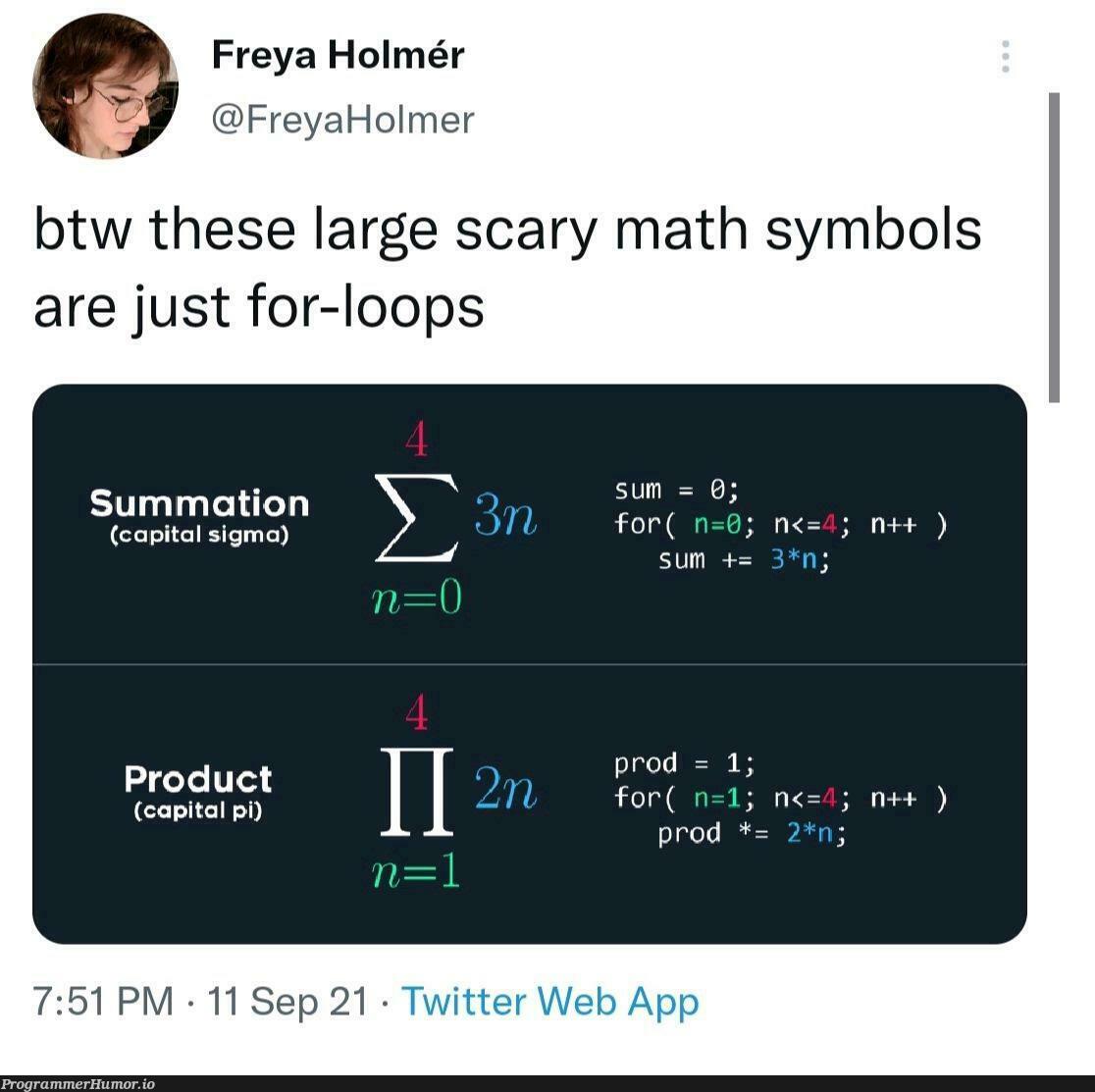 Don't be scared.. Math and Computing are friends.. | web-memes, computing-memes, api-memes, loops-memes, oop-memes, twitter-memes, product-memes | ProgrammerHumor.io