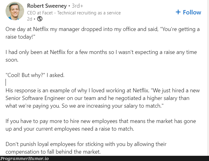 Deeply conflicted on whether I should out this on r/thathappened as well. | software-memes, tech-memes, engineer-memes, software engineer-memes, recruit-memes, manager-memes | ProgrammerHumor.io