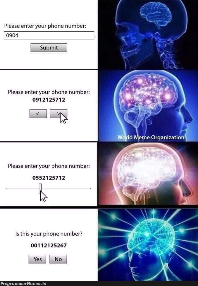 Nice way to add phone numbers | ProgrammerHumor.io