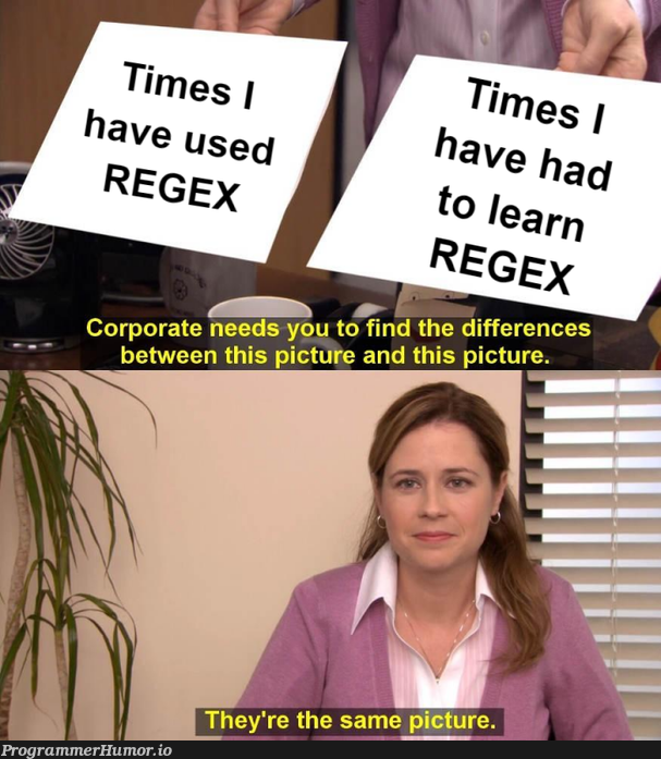 Times I have used REGEX | regex-memes | ProgrammerHumor.io