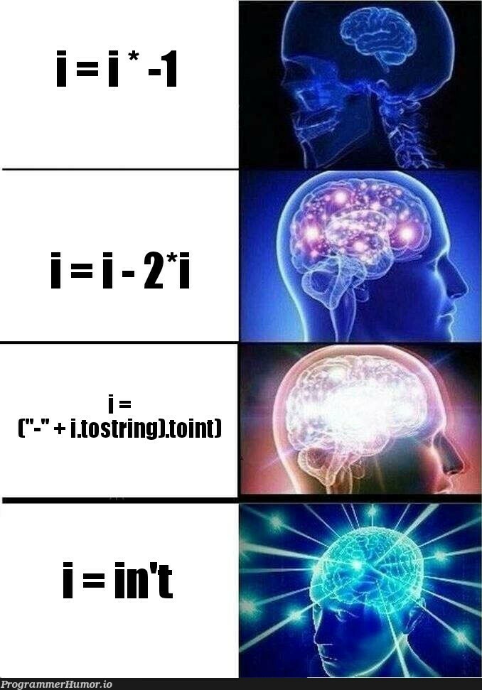 How to get the negative value of your integer. | ProgrammerHumor.io