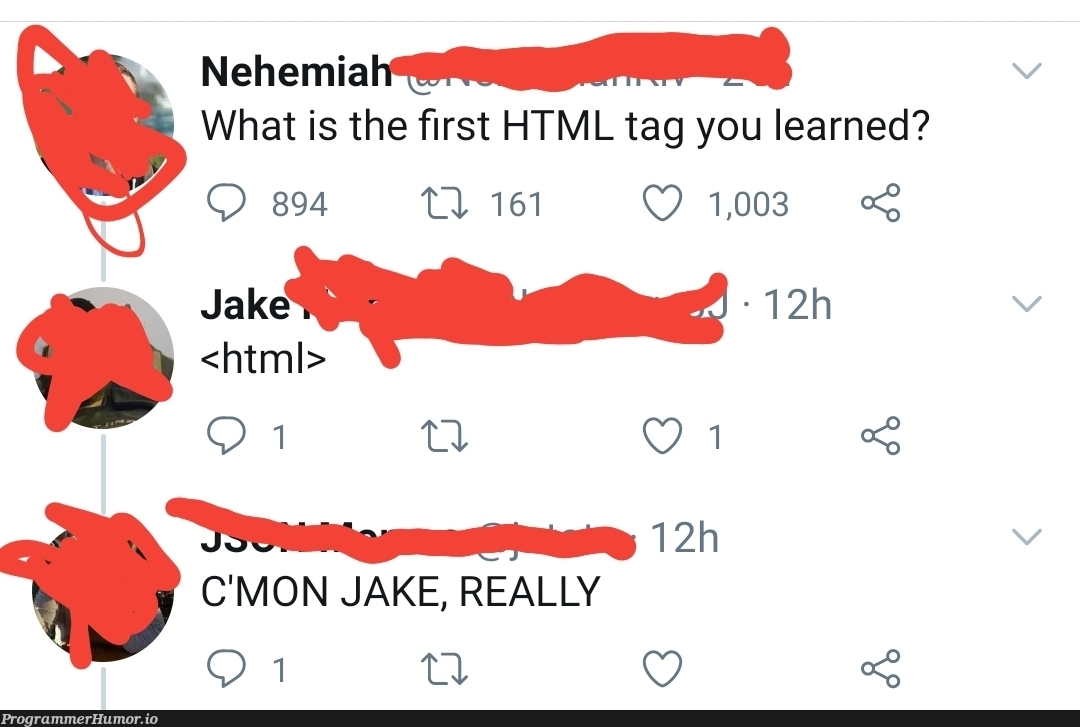 First HTML tag I learned [O.C.] | html-memes, ML-memes | ProgrammerHumor.io