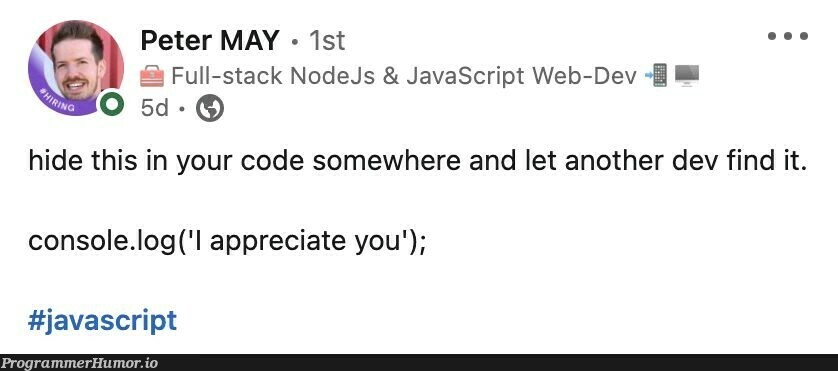 Lmao, imagine if you did this... | javascript-memes, code-memes, java-memes, web-memes, stack-memes, node-memes, nodejs-memes, ide-memes, console-memes, full-stack-memes | ProgrammerHumor.io