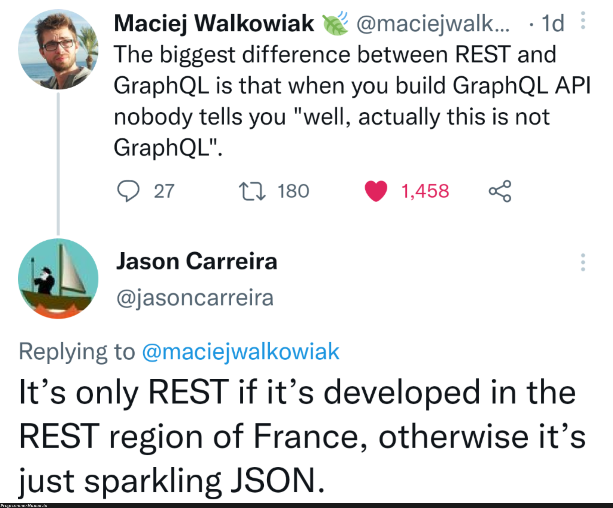 Mmmm, sparkling JSON | json-memes, api-memes, rest-memes, mac-memes, spark-memes, graph-memes, graphql-memes | ProgrammerHumor.io