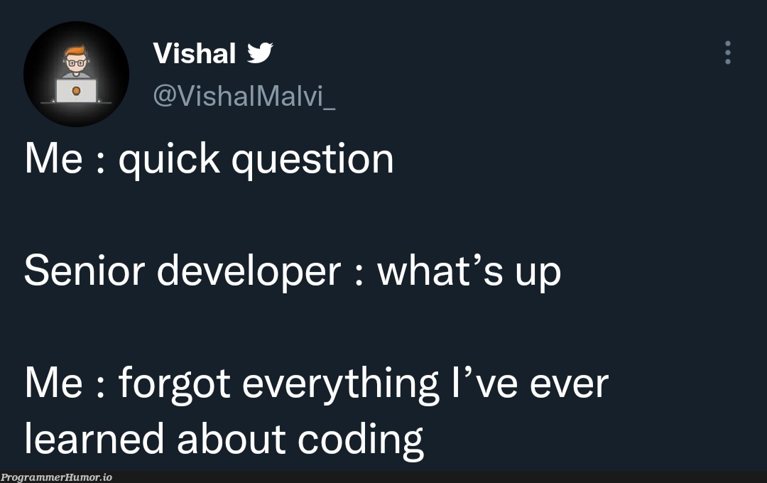 A Quick Question 😂 | coding-memes, developer-memes | ProgrammerHumor.io