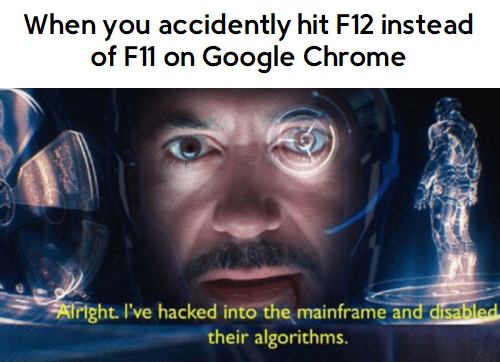 Inspect element 100 | google-memes, google chrome-memes, ide-memes | ProgrammerHumor.io