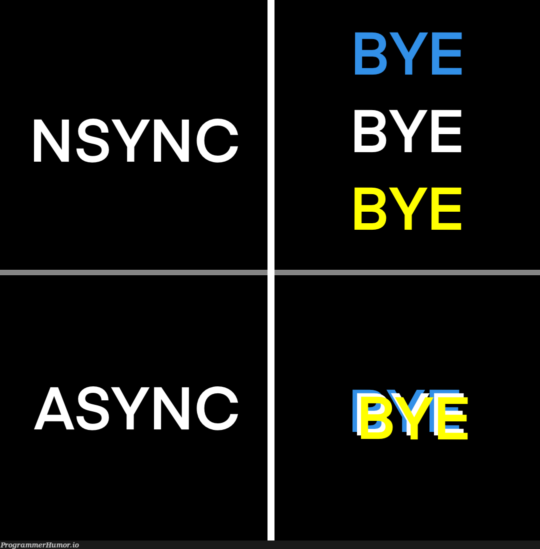 NSYNC vs ASYNC | ProgrammerHumor.io