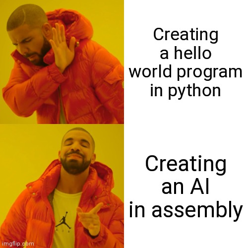 Beginners be like... | python-memes, program-memes, assembly-memes | ProgrammerHumor.io