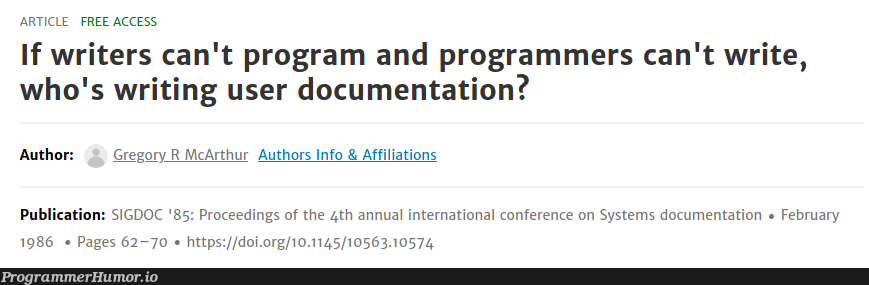 the answer is: nobody | programmer-memes, program-memes, http-memes, documentation-memes, public-memes | ProgrammerHumor.io