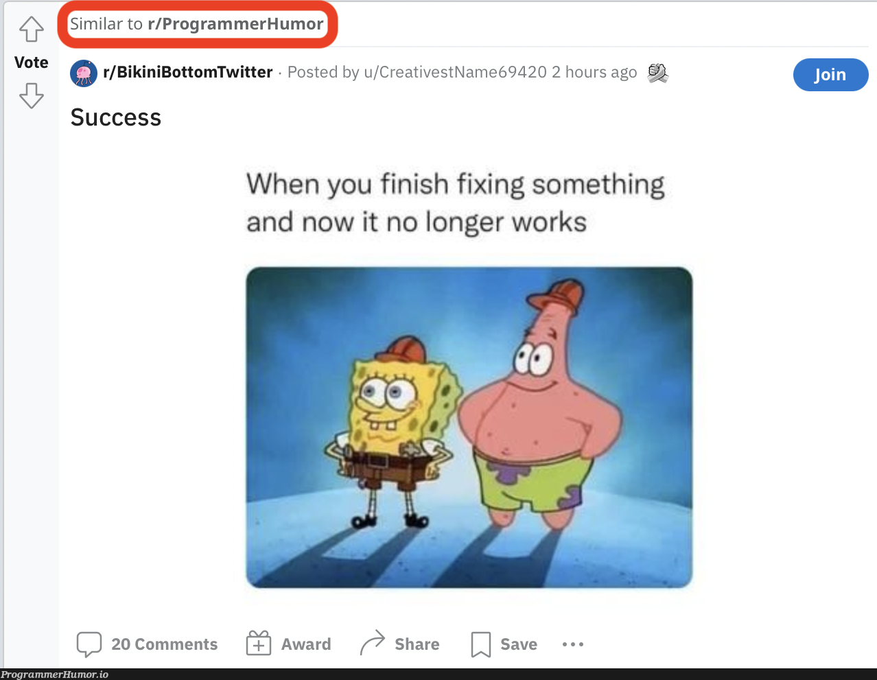 How is this recommendation so perfect? | programmer-memes, program-memes, fix-memes, IT-memes, bot-memes, twitter-memes, comment-memes | ProgrammerHumor.io