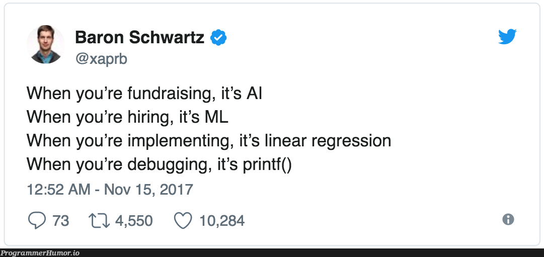 Whenever I see news about "AI" making a "stunning advance" | debugging-memes, bug-memes, debug-memes, ML-memes | ProgrammerHumor.io