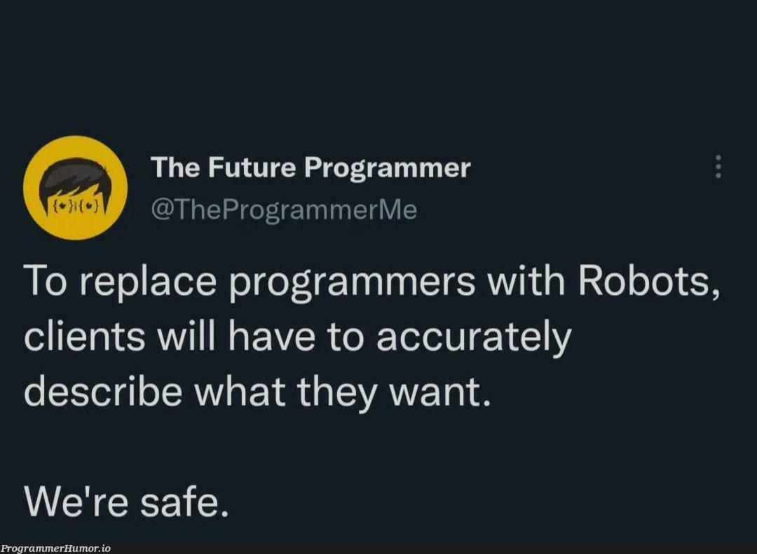 Meme of the day ;) | programmer-memes, program-memes, cli-memes, bot-memes, robots-memes | ProgrammerHumor.io