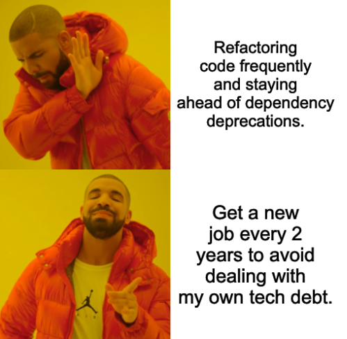 Well, bout time for me to be hittin' the ol' dusty trail... | code-memes, tech-memes, dependency-memes | ProgrammerHumor.io