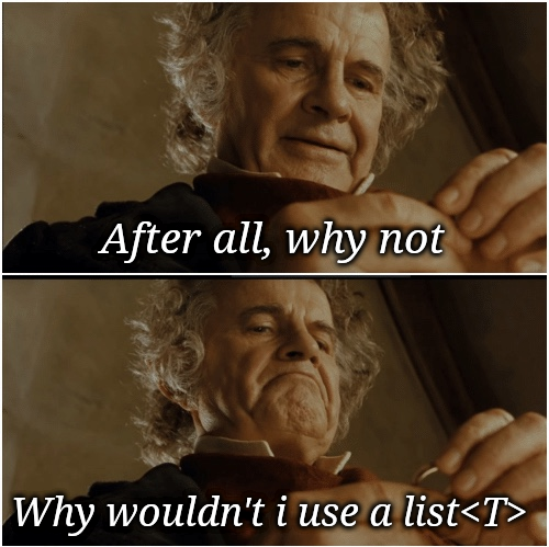 Why would one use an array? | array-memes, list-memes | ProgrammerHumor.io