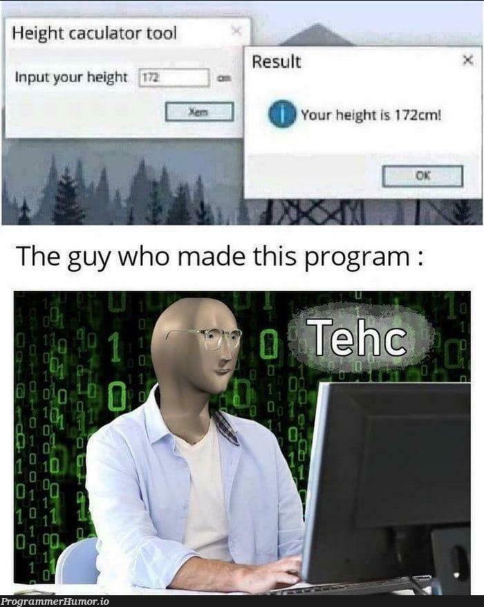 Height caculator tool | ProgrammerHumor.io