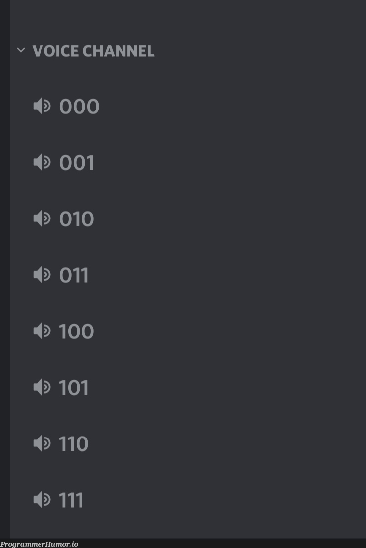 The voice cannels on my university's IT discord | discord-memes, IT-memes | ProgrammerHumor.io