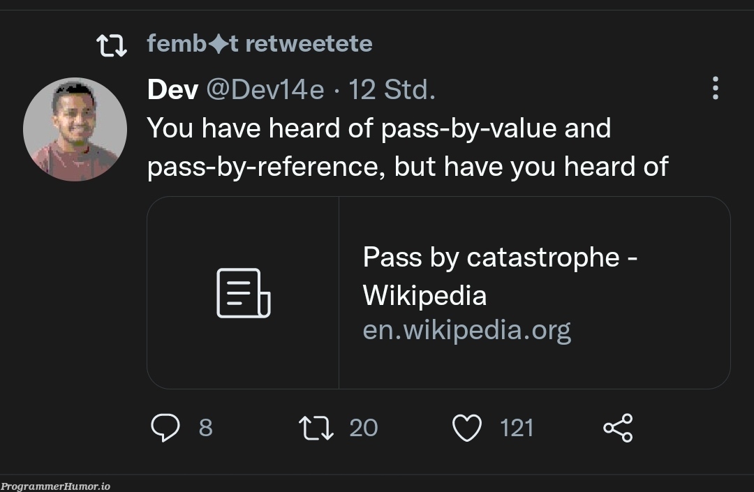 Catastrophe | retweet-memes | ProgrammerHumor.io