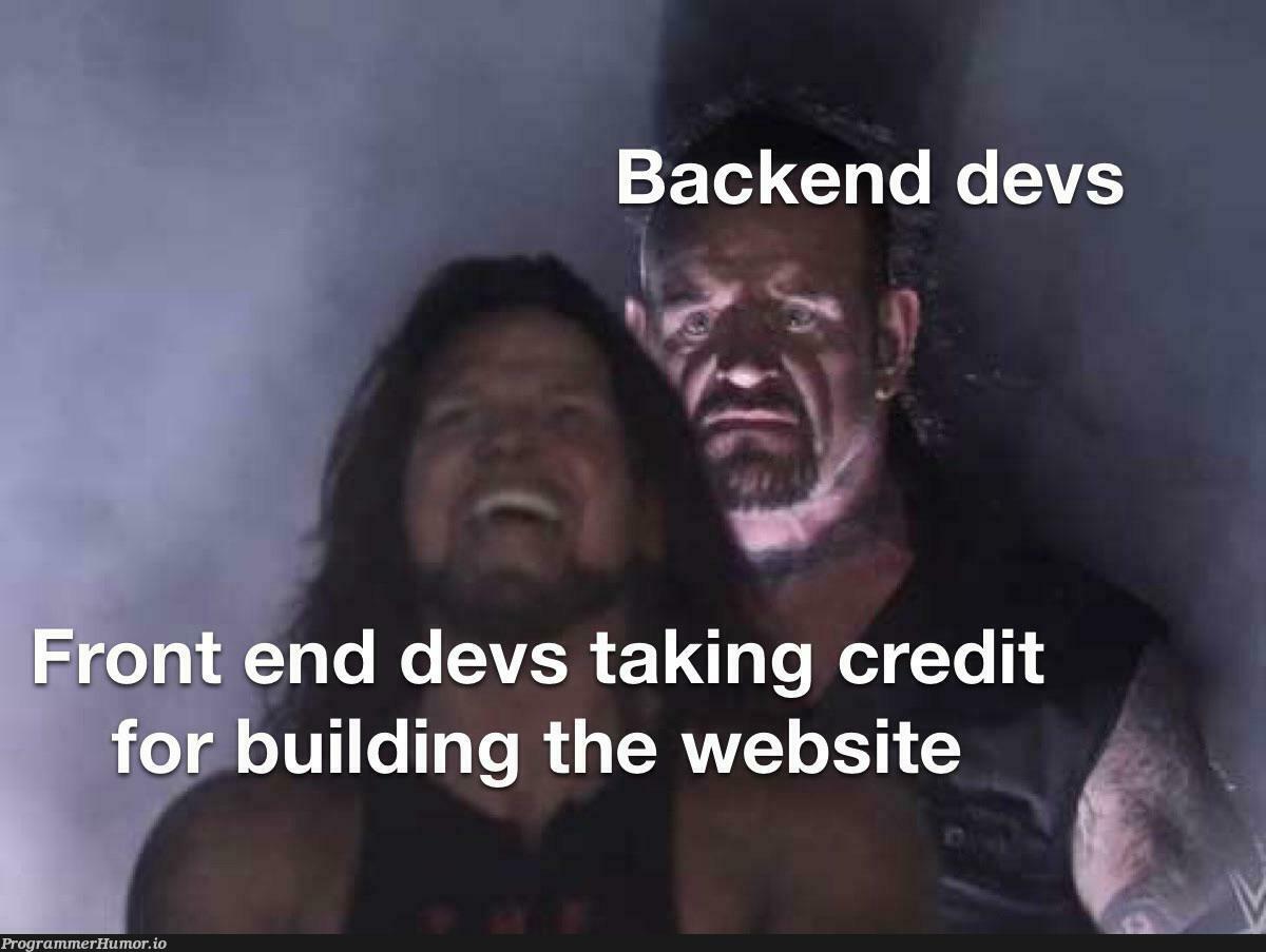 What backend? | web-memes, website-memes, backend-memes, devs-memes | ProgrammerHumor.io