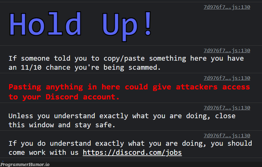 Discord recruiting from the console | discord-memes, http-memes, recruit-memes, console-memes | ProgrammerHumor.io