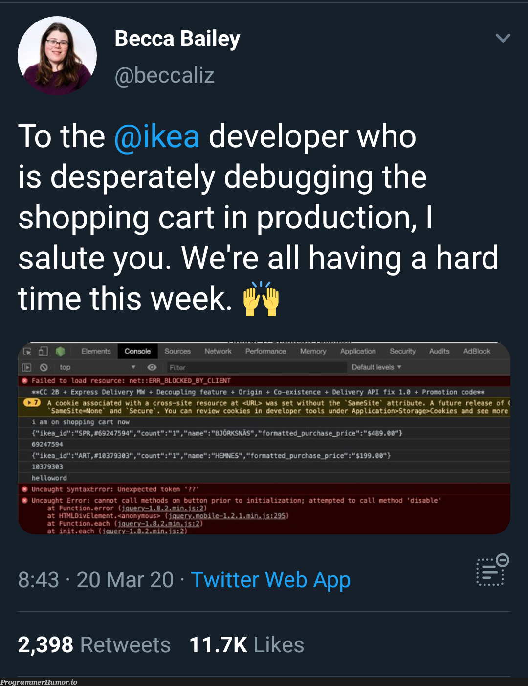 Ikea madlads | developer-memes, code-memes, web-memes, debugging-memes, bug-memes, jquery-memes, loc-memes, lock-memes, function-memes, api-memes, express-memes, url-memes, error-memes, debug-memes, fix-memes, release-memes, cli-memes, production-memes, query-memes, console-memes, twitter-memes, retweet-memes, cookie-memes, feature-memes, product-memes | ProgrammerHumor.io