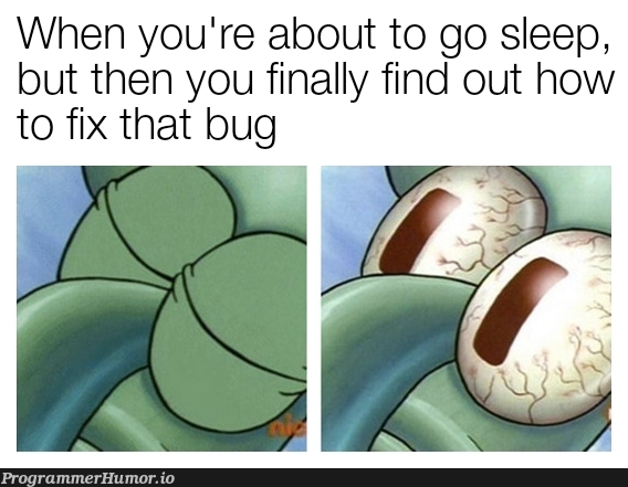 Not sleeping again | bug-memes, fix-memes | ProgrammerHumor.io