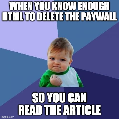 When news websites make the paywall client side | web-memes, website-memes, cli-memes, ide-memes | ProgrammerHumor.io